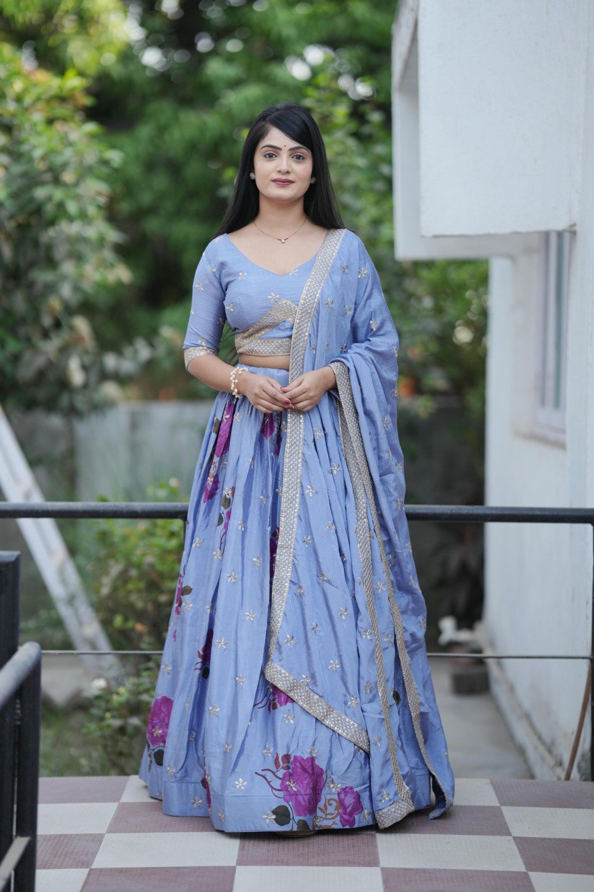 Célébrez le charme de la culture indienne avec ce magnifique ensemble lehenga