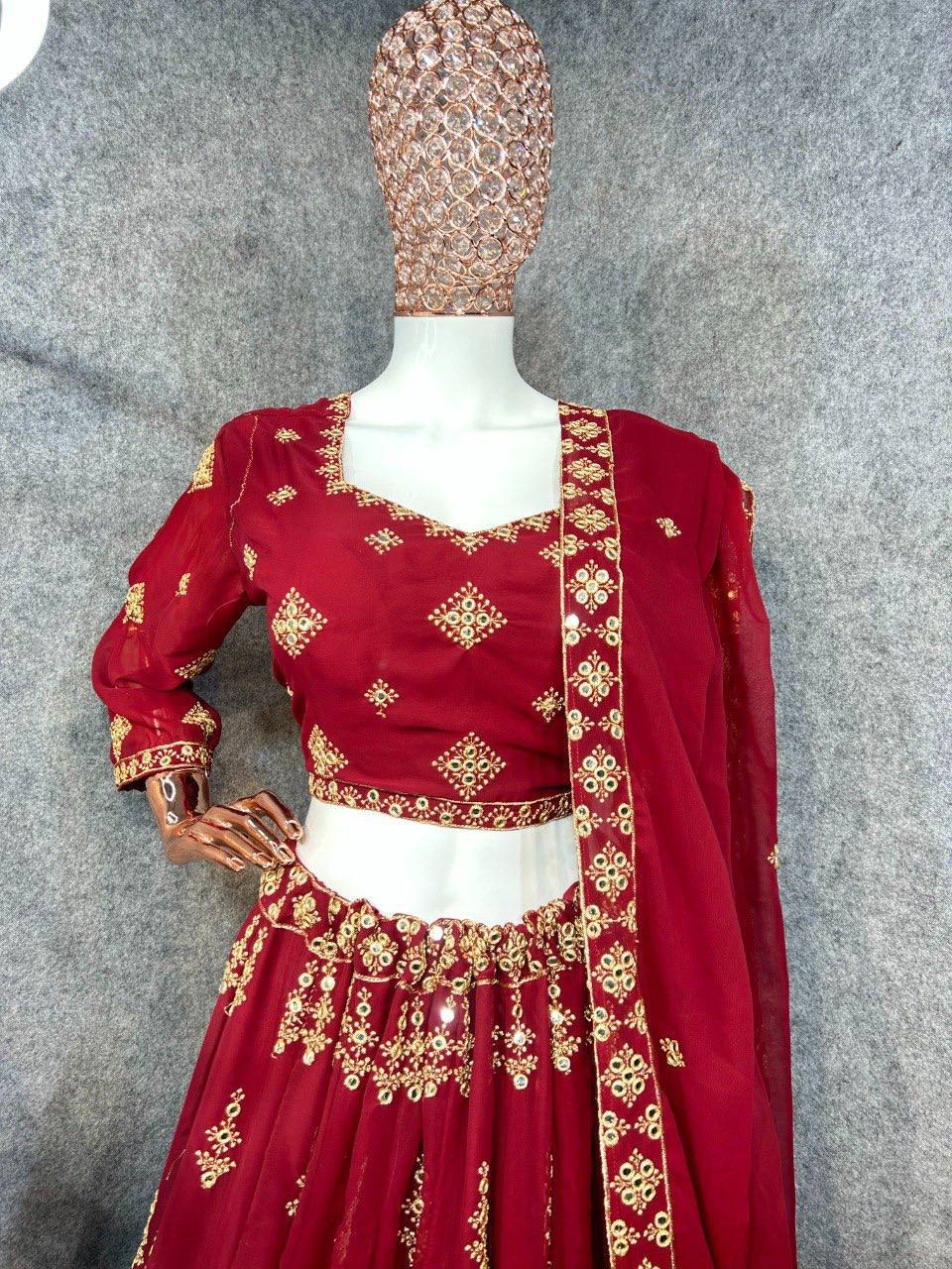 Embroidered Attractive Party Wear Embroidered Georgette Lehenga choli