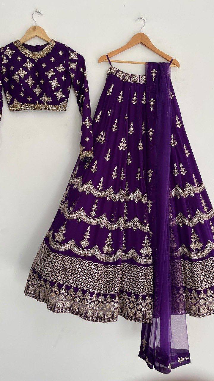 Embroidered Attractive Party Wear Embroidered Georgette Lehenga choli