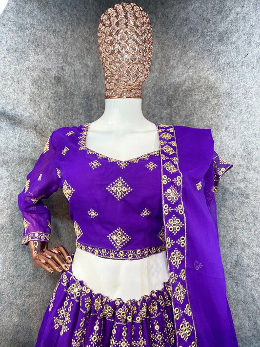 Embroidered Attractive Party Wear Embroidered Georgette Lehenga choli