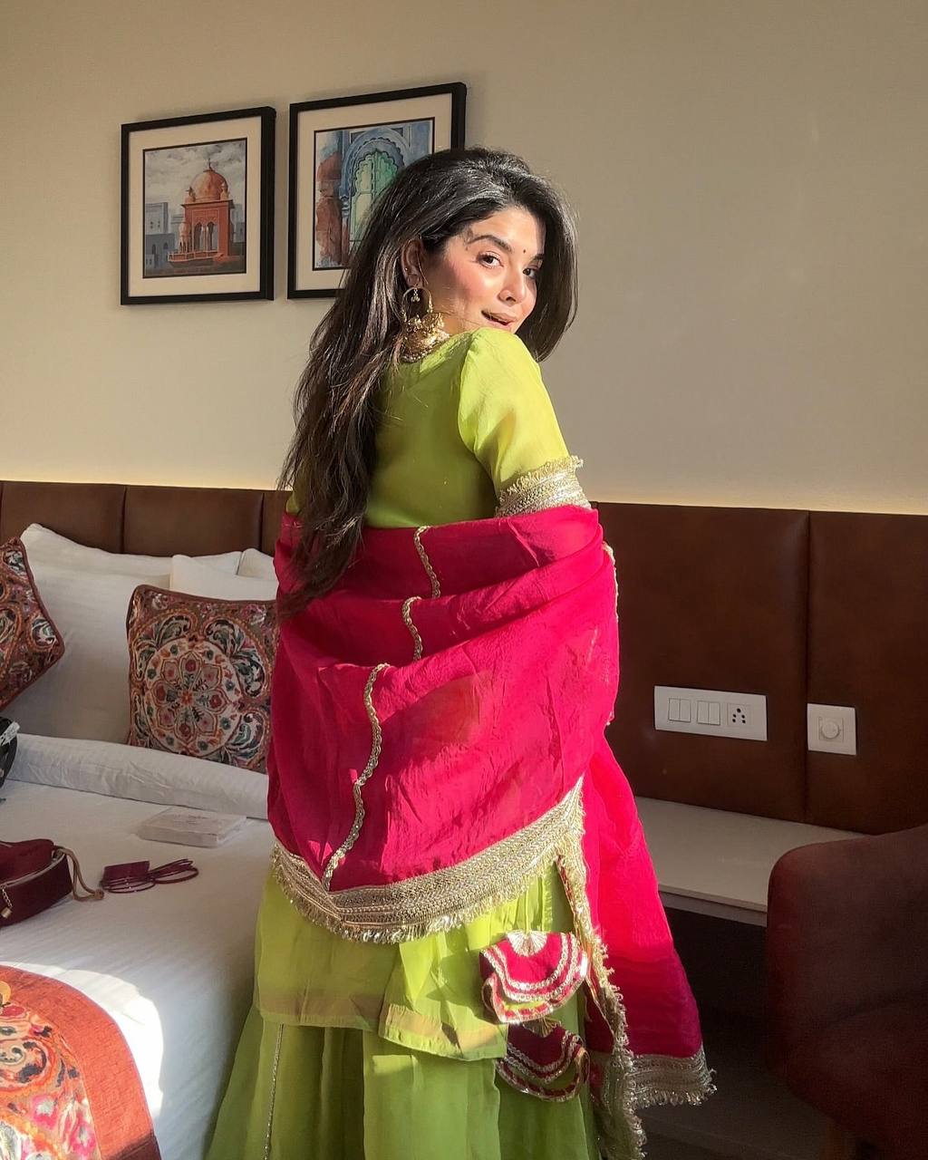 3 PIECE KURTI WITH FLAIRED PLAZZO AND DUPATTA