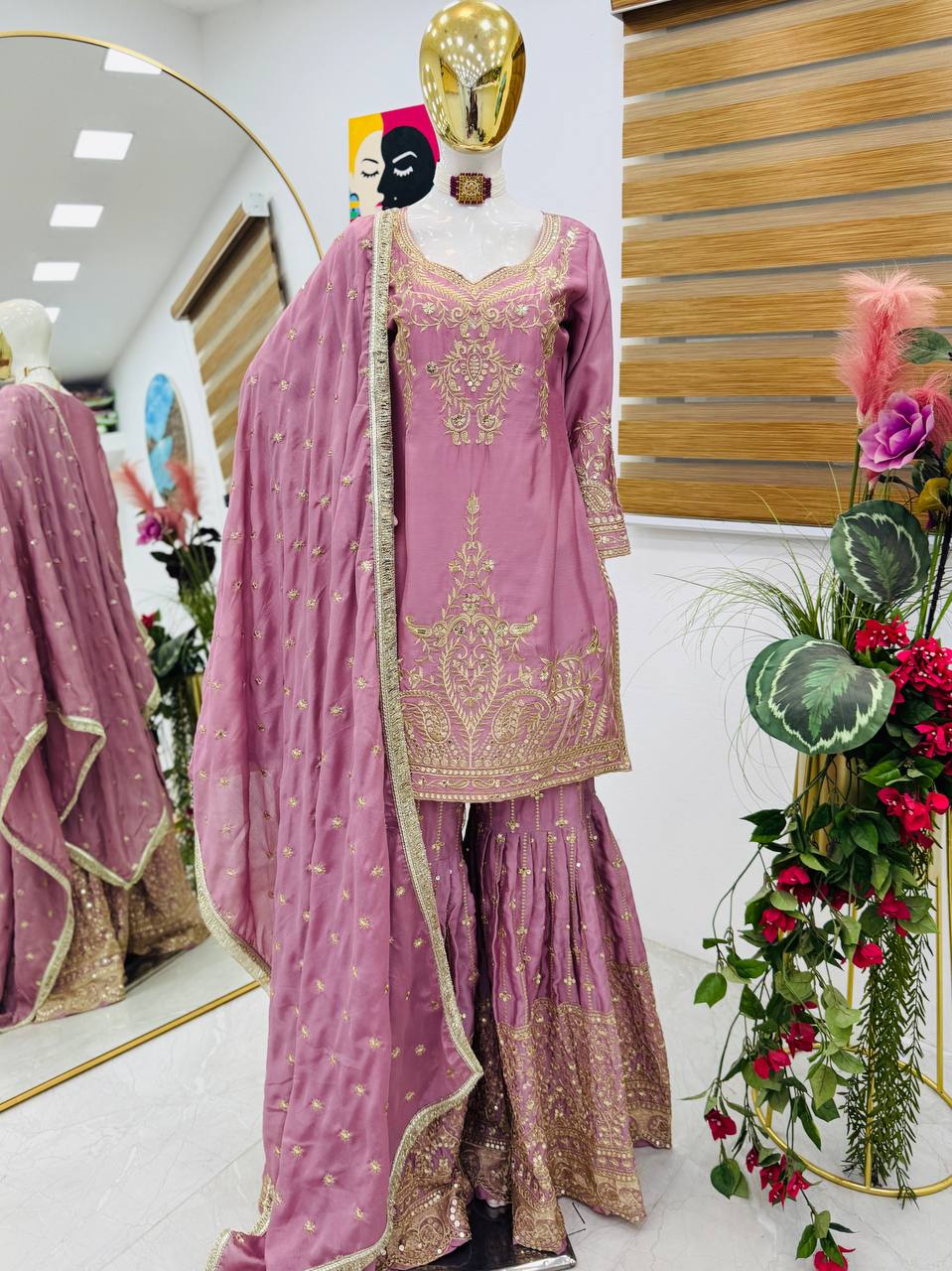 New Designer Party Top Sharara & Dupatta Set