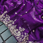 Premium Fendy Satin With Heavy Embroidery Codding & Sequins Work Saree