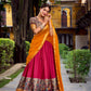 Aastha Silk Printed With Zari Weaving Work Lehenga