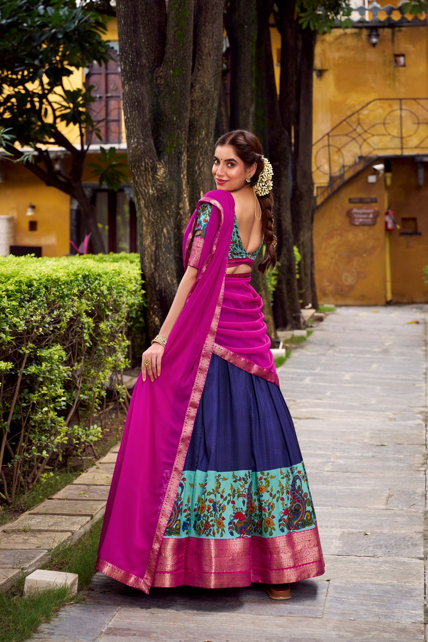 Aastha Silk Printed With Zari Weaving Work Lehenga