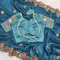 Premium Crunchy Silk With Heavy Embroidery Threads Codding & Sequins Work Saree