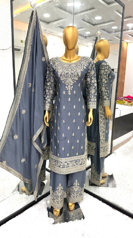 New Ready-made Collection With Pure Chinnon Silk Suit