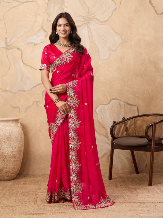 Party Wear Soft Fendy Chiffon Saree