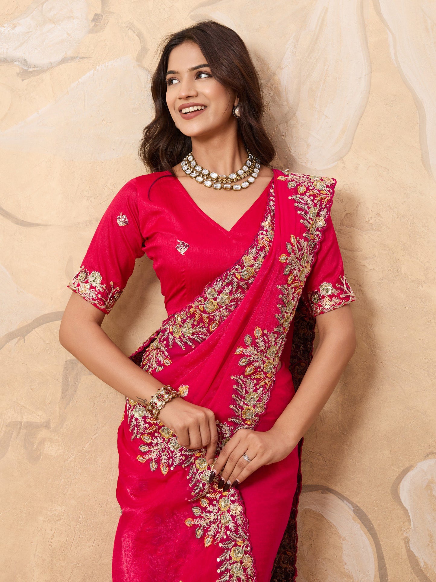 Party Wear Soft Fendy Chiffon Saree