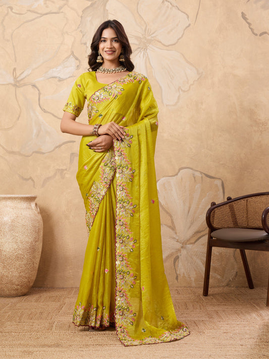 Party Wear Soft Fendy Chiffon Saree