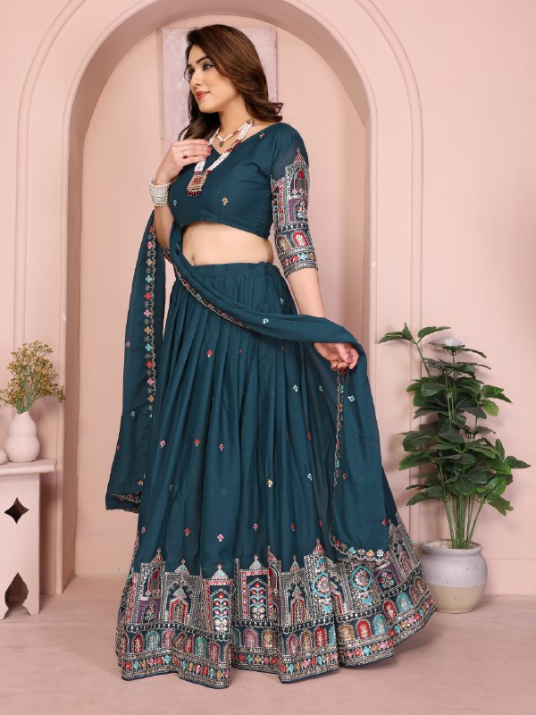Star Georgette Embroidery Work Lehenga Choli