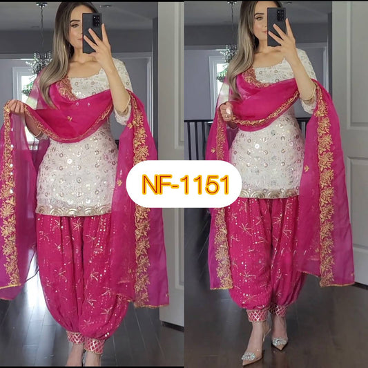 Launching New Designer Party Wear Look Top Patiyala Salwar and Dupatta