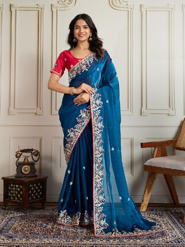 Party Wear Soft Fendy Chiffon silk Saree