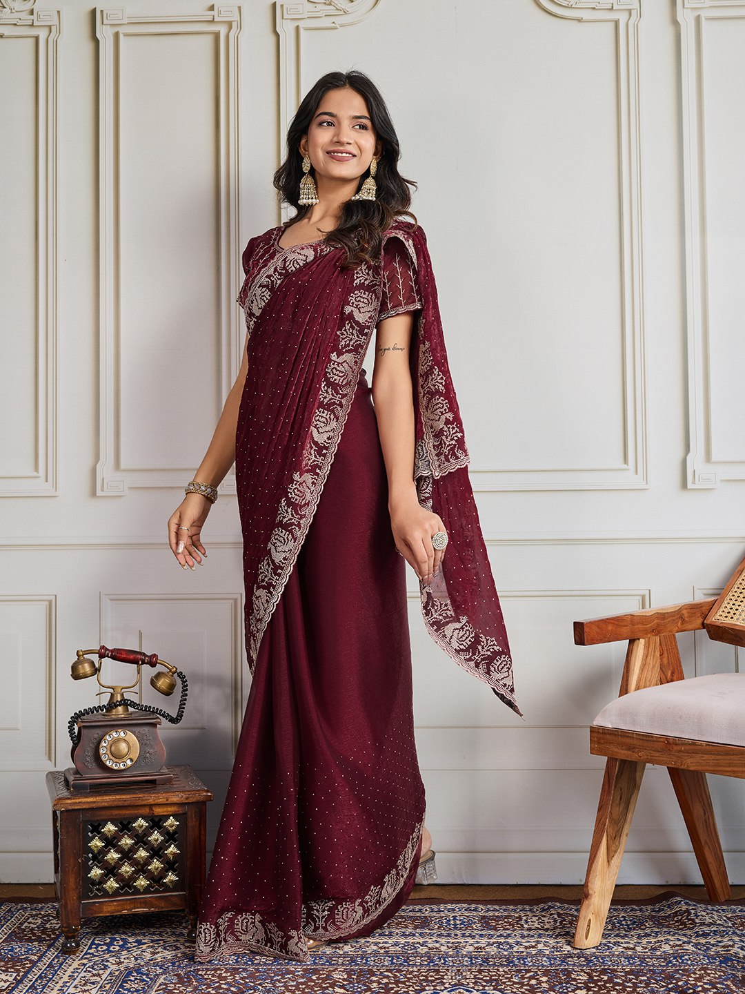 Party Wear Soft  Fendy Chiffon silk Saree