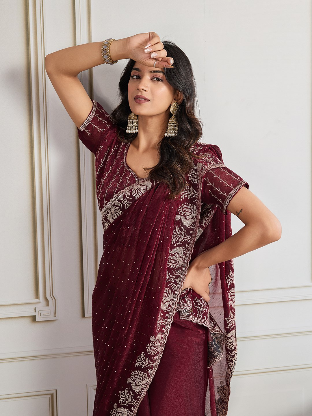 Party Wear Soft  Fendy Chiffon silk Saree