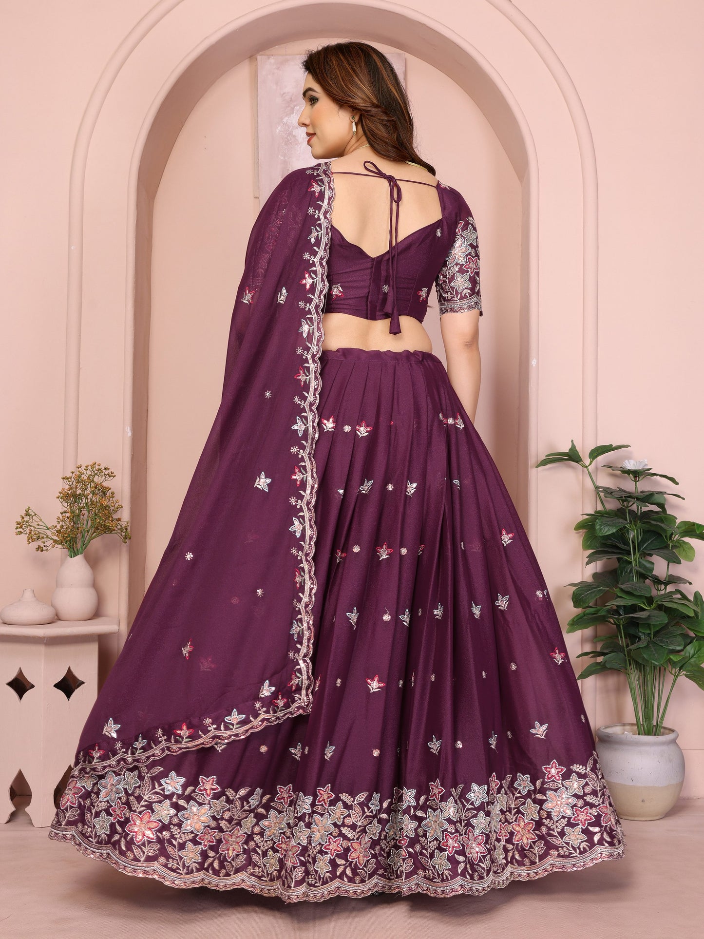 Star Georgette Embroidery Work Lehenga Choli