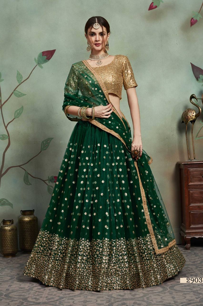 Heavy Soft Net INNER Attached Satin Silk Lehenga Choli