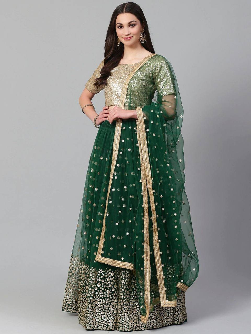 Heavy Soft Net INNER Attached Satin Silk Lehenga Choli