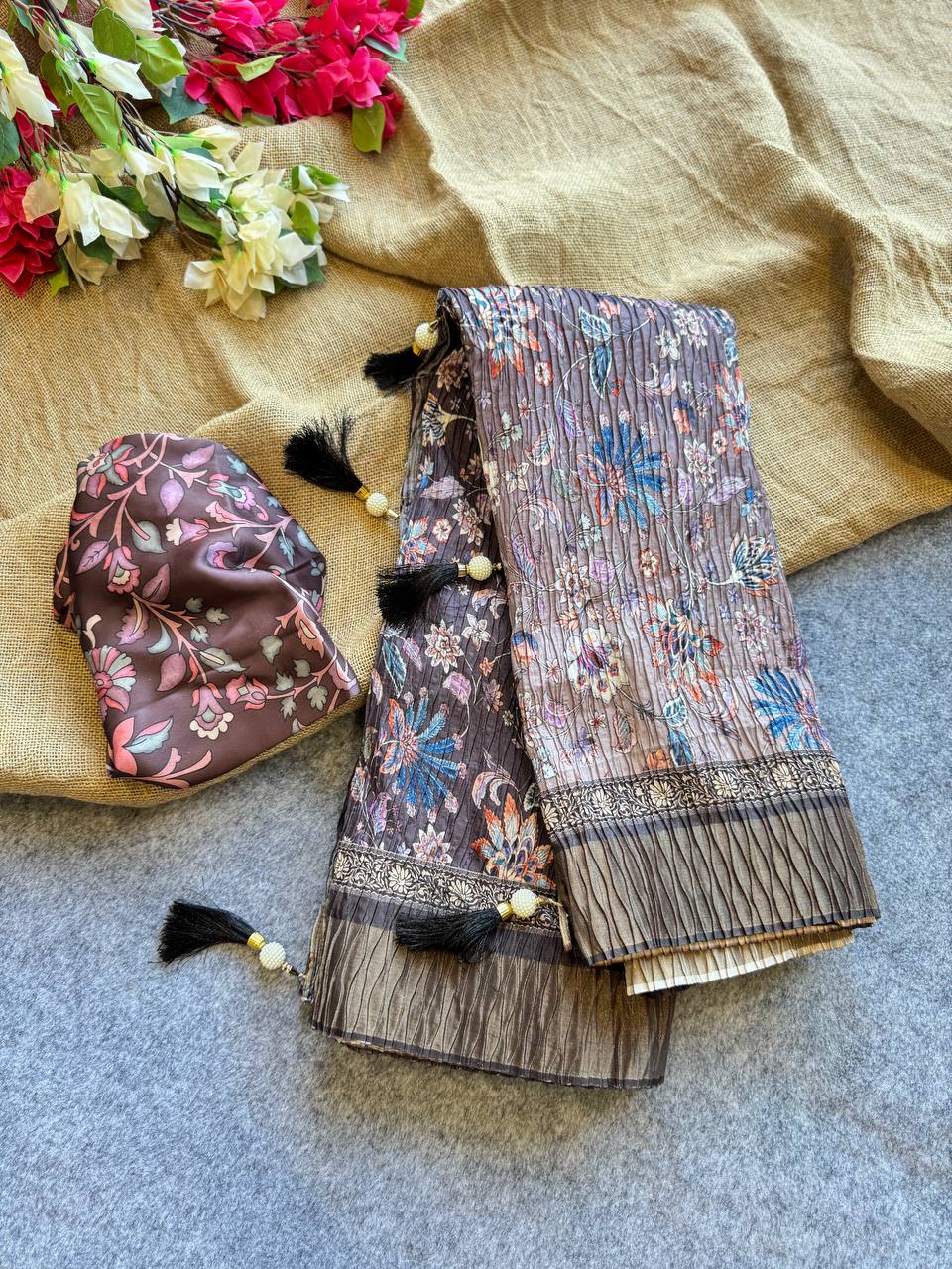 Sari en soie Rangoli douce pour tenue de soirée