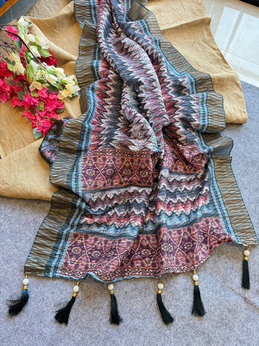 Partykleidung aus weichem Rangoli-Seidensari