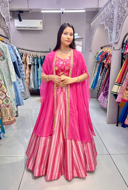 Pink Lining Lehenga Choli (Full Stitched)