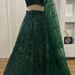 Sehen Sie umwerfend aus in diesem wunderschönen cremefarbenen Lehenga-Set