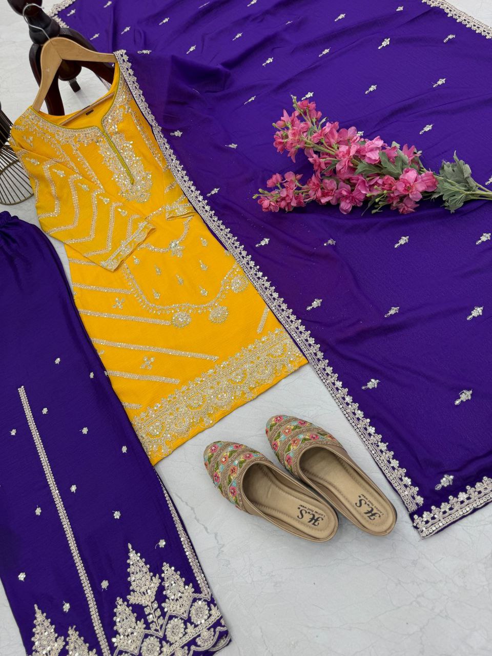 New Designer Party Top Sharara & Dupatta Set