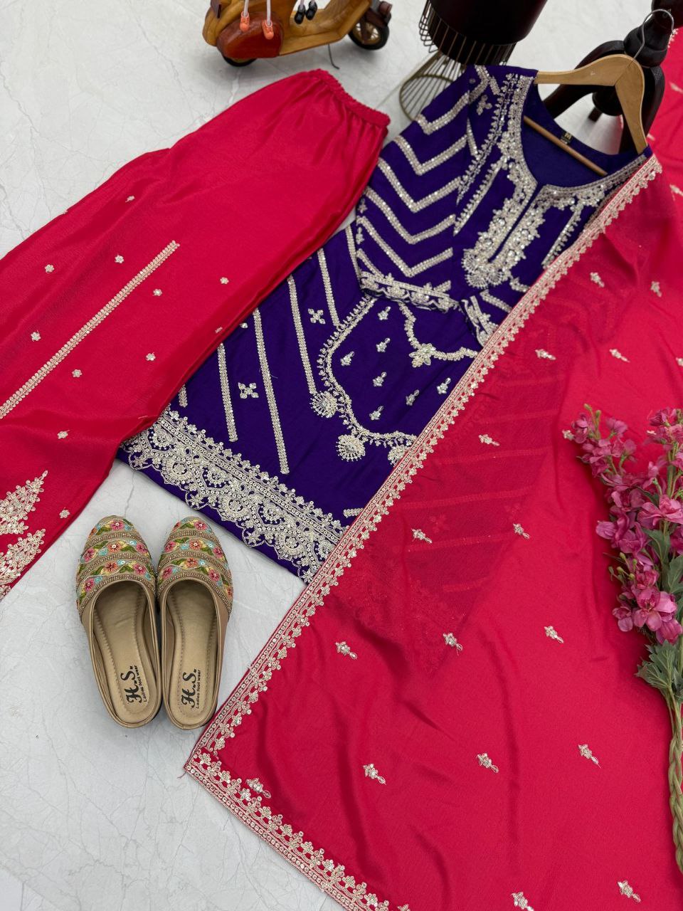 New Designer Party Top Sharara & Dupatta Set