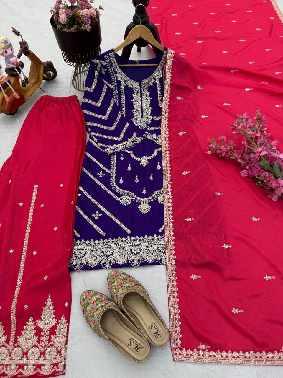 New Designer Party Top Sharara & Dupatta Set