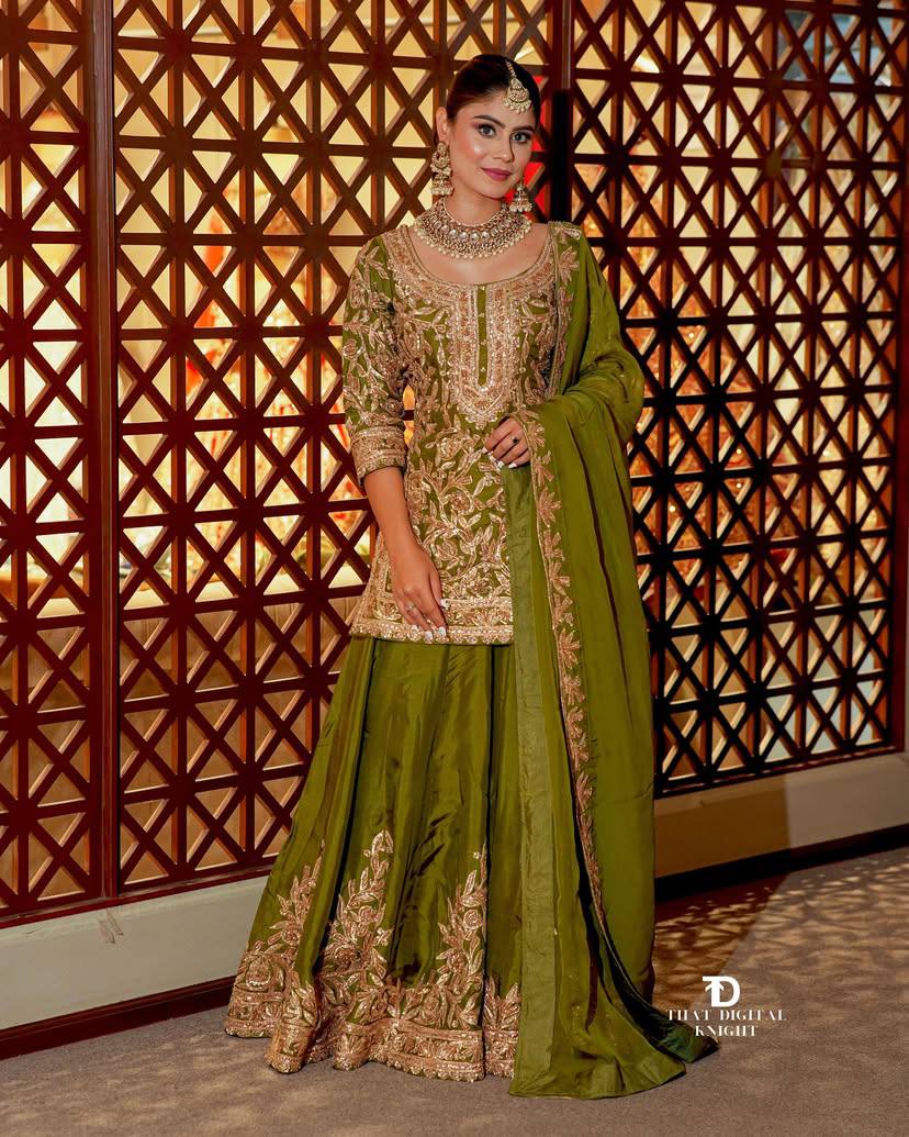 New Designer Party Top Sharara & Dupatta Set