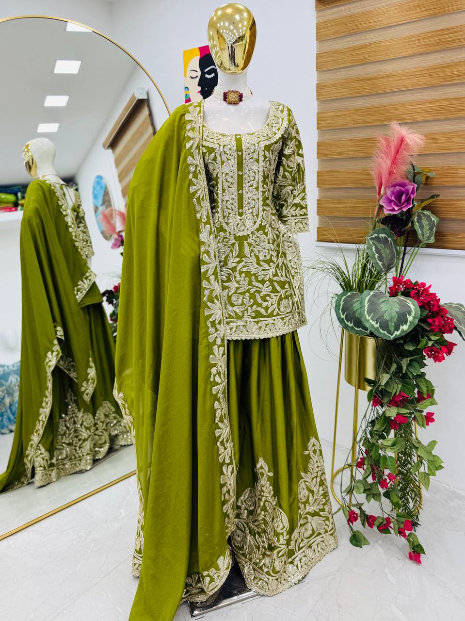 New Designer Party Top Sharara & Dupatta Set