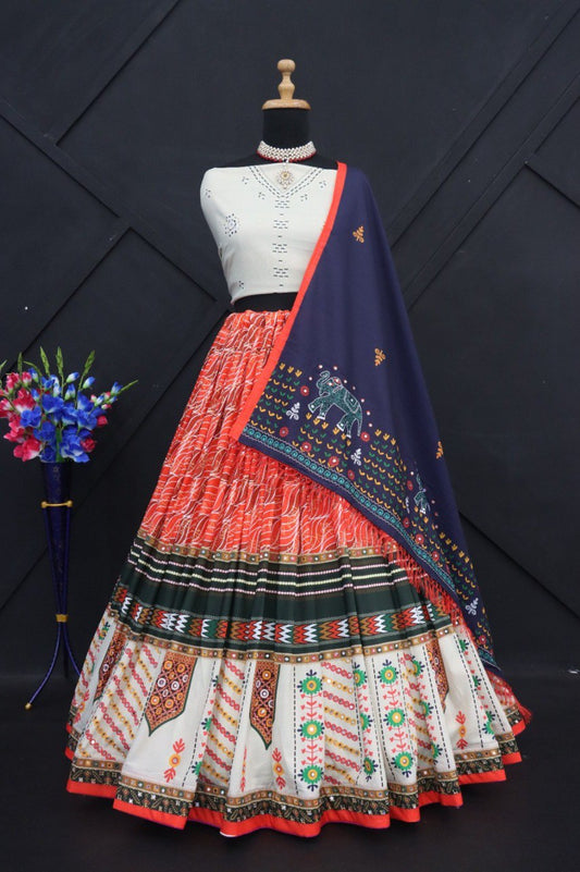 New Lounching Digital Print Muslin Cotton Lehenga Choli