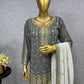 3 PIECE FANCY KURTI WITH FLARED PLAZZO AND CONTRAST DUPATTA