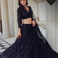 Lehenga en georgette avec paillettes et travail de dori Choli