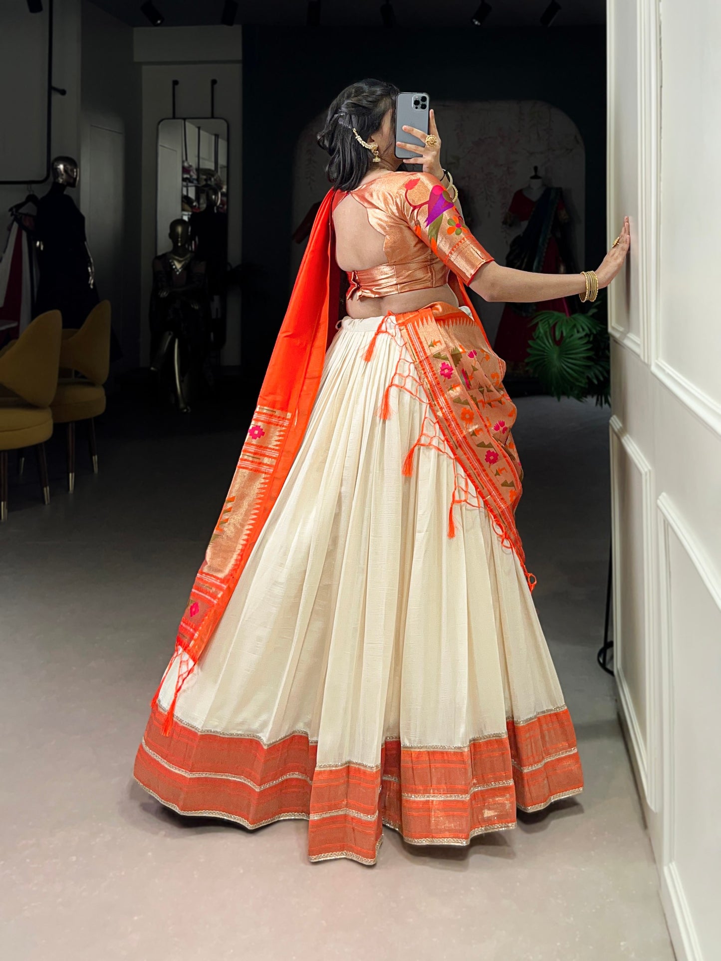 Vichitra Silk Zari Weaving With Lace Border Lehenga