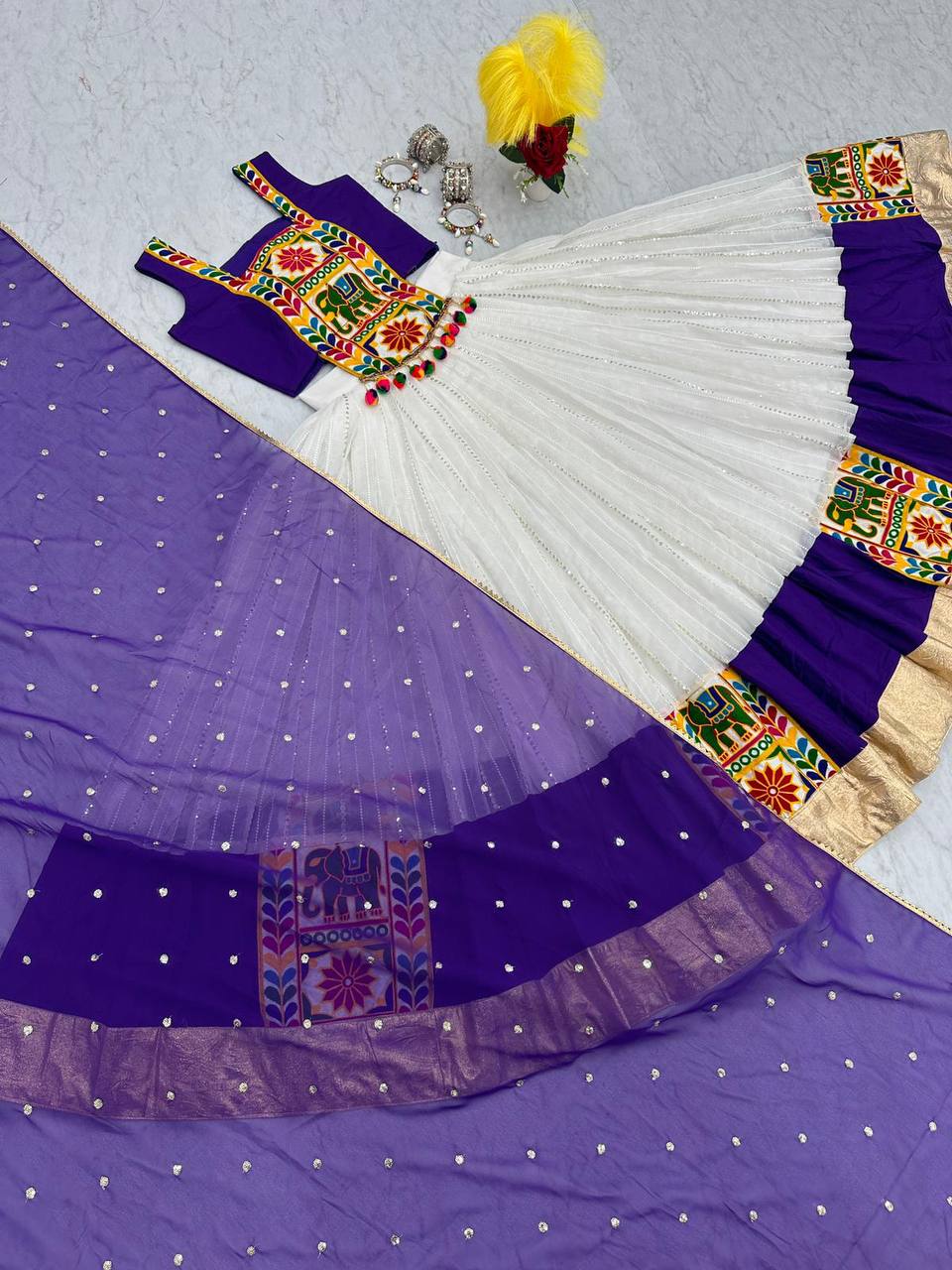 Pure Cotton Launching Navratri Special Gamathi Work Lehenga Choli