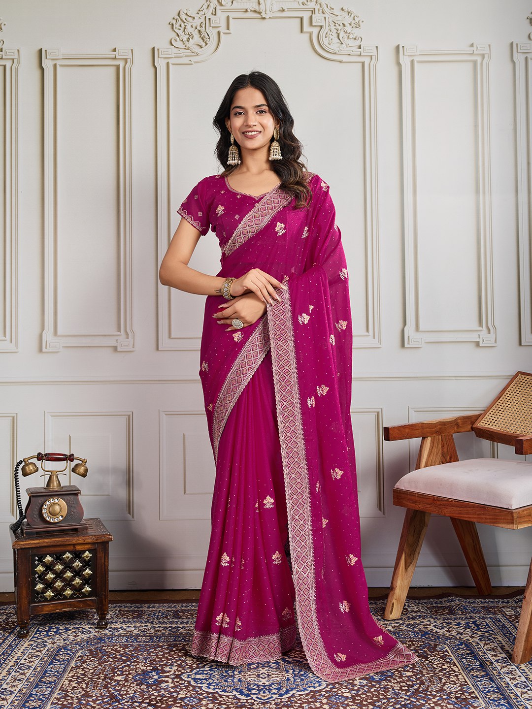 Party Wear Soft Fendy Chiffon silk Saree