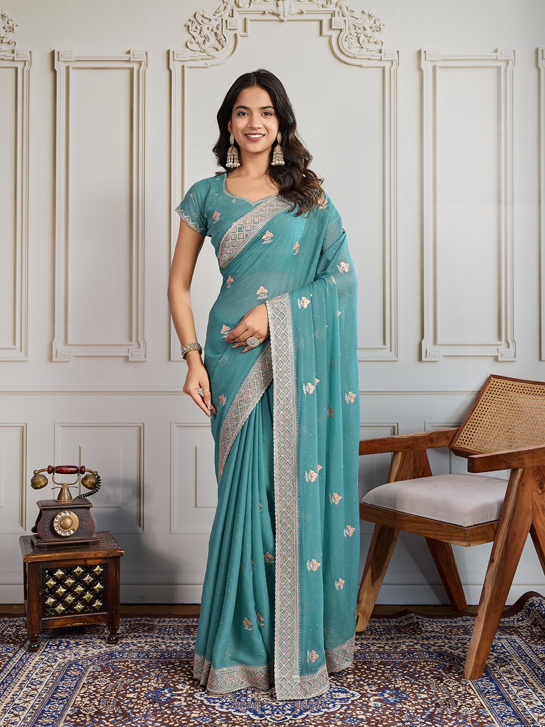 Party Wear Soft Fendy Chiffon silk Saree