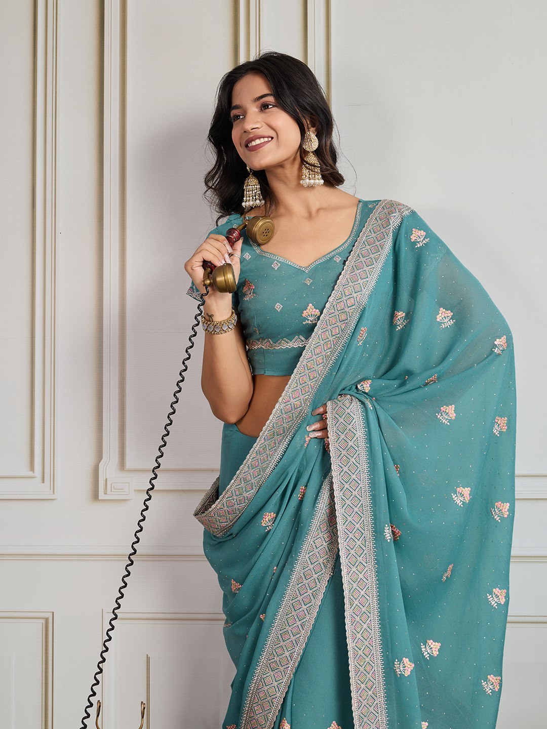 Party Wear Soft Fendy Chiffon silk Saree