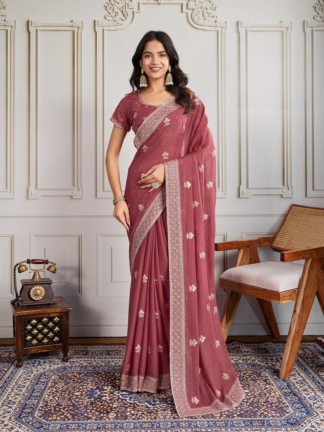 Party Wear Soft Fendy Chiffon silk Saree