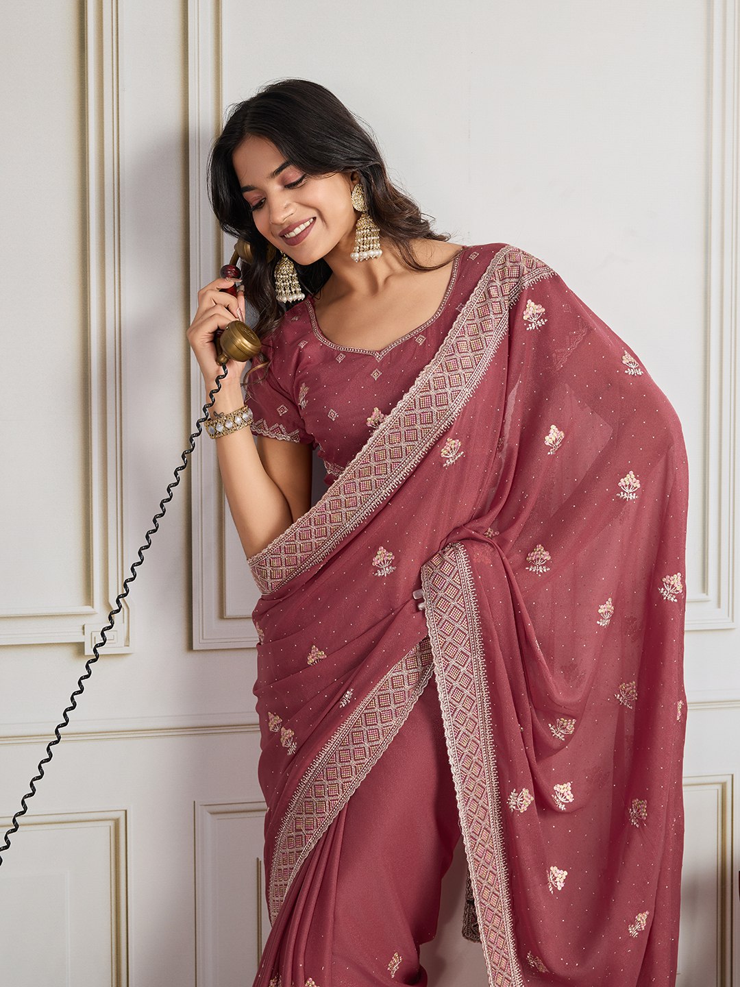 Party Wear Soft Fendy Chiffon silk Saree