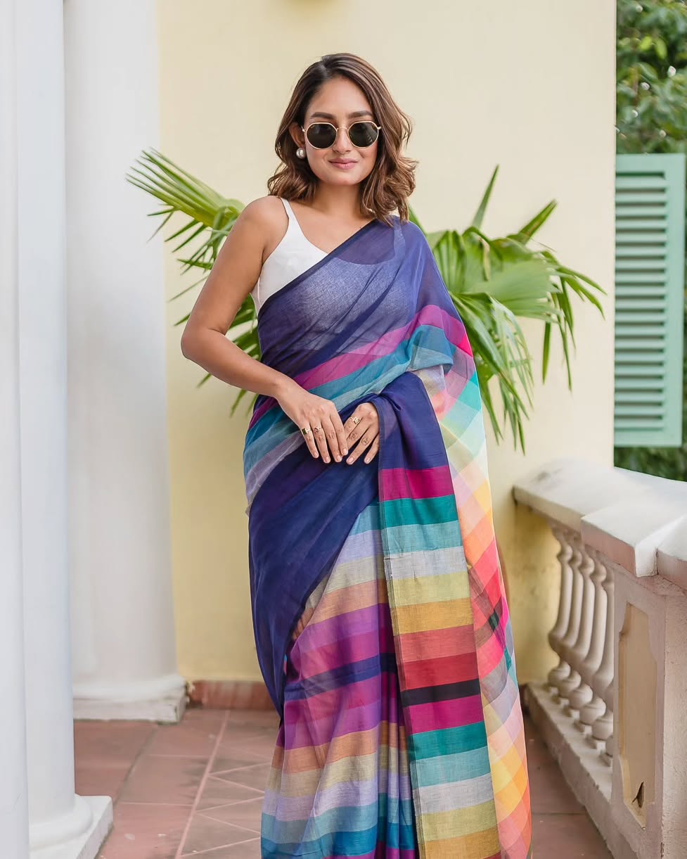 Heavy Cotton Digital Print Border in Saree
