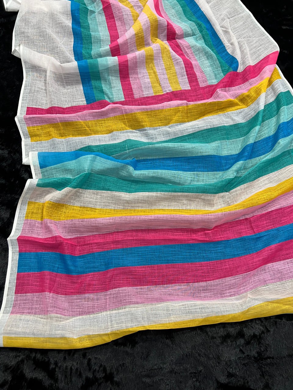 Heavy Cotton Digital Print Border in Saree