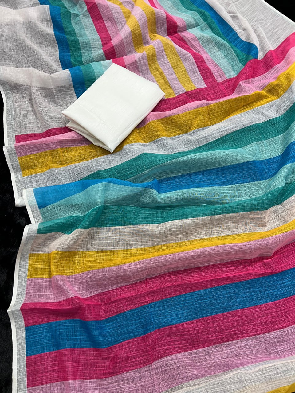 Heavy Cotton Digital Print Border in Saree