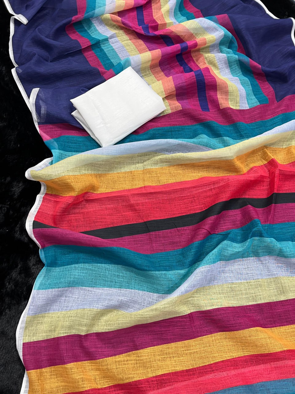 Heavy Cotton Digital Print Border in Saree