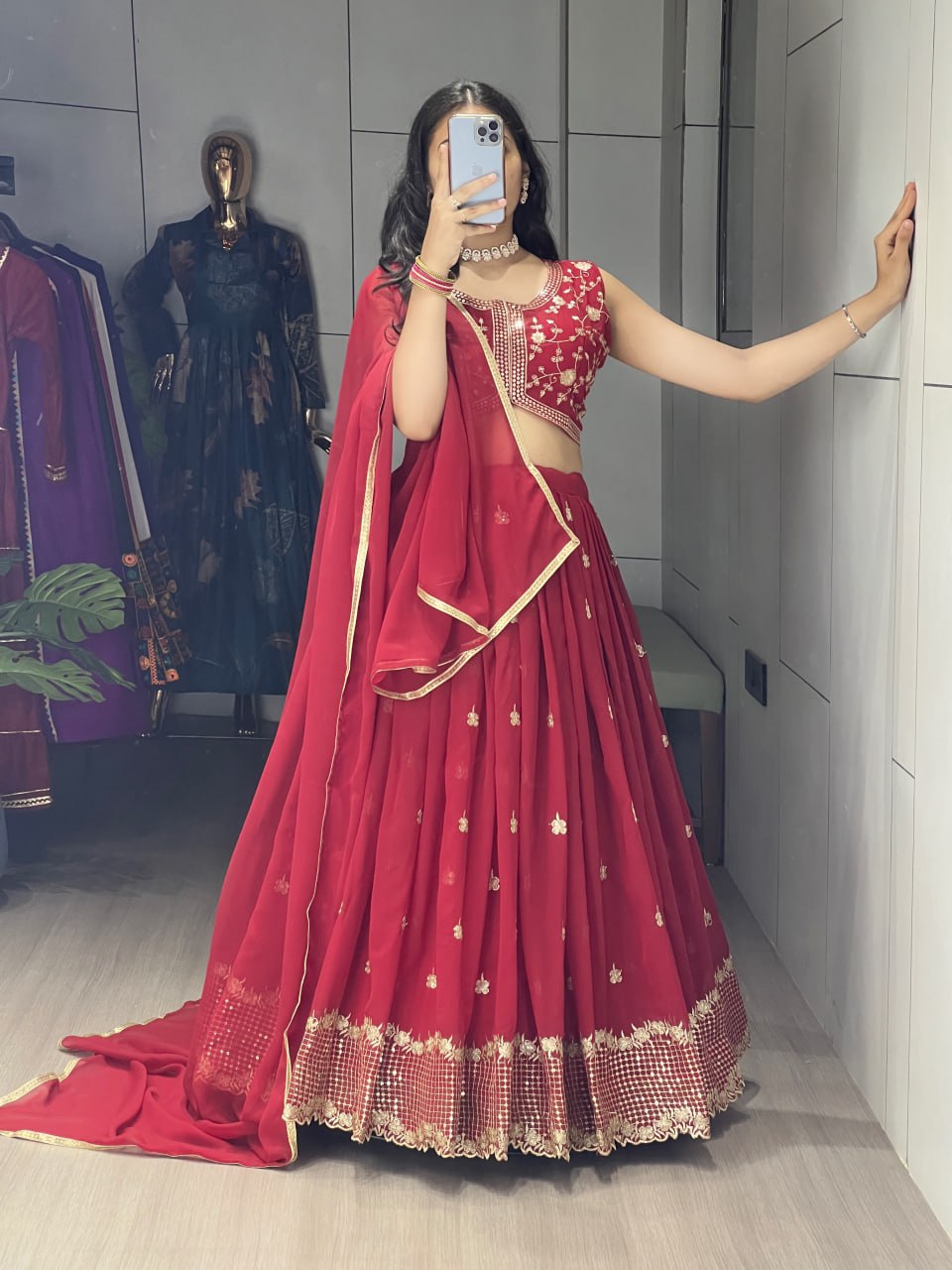 Elegance meets Class in this embroidery lehenga