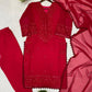 EXCLUSIVE 3 PIECE PLAZZO PAIR WITH DUPATTA IN SEQUENCE EMBROIDERY WORK SUIT