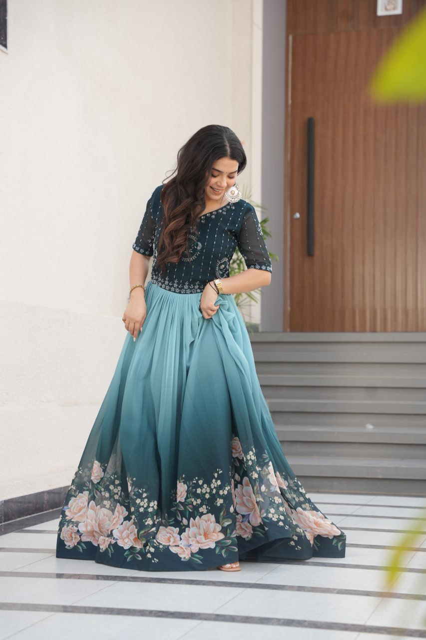 VÊTEMENTS DE COURSE TENDANCE HAUT EN FAUSSE GEORGETTE BRODERIE EN FIL DE COTON