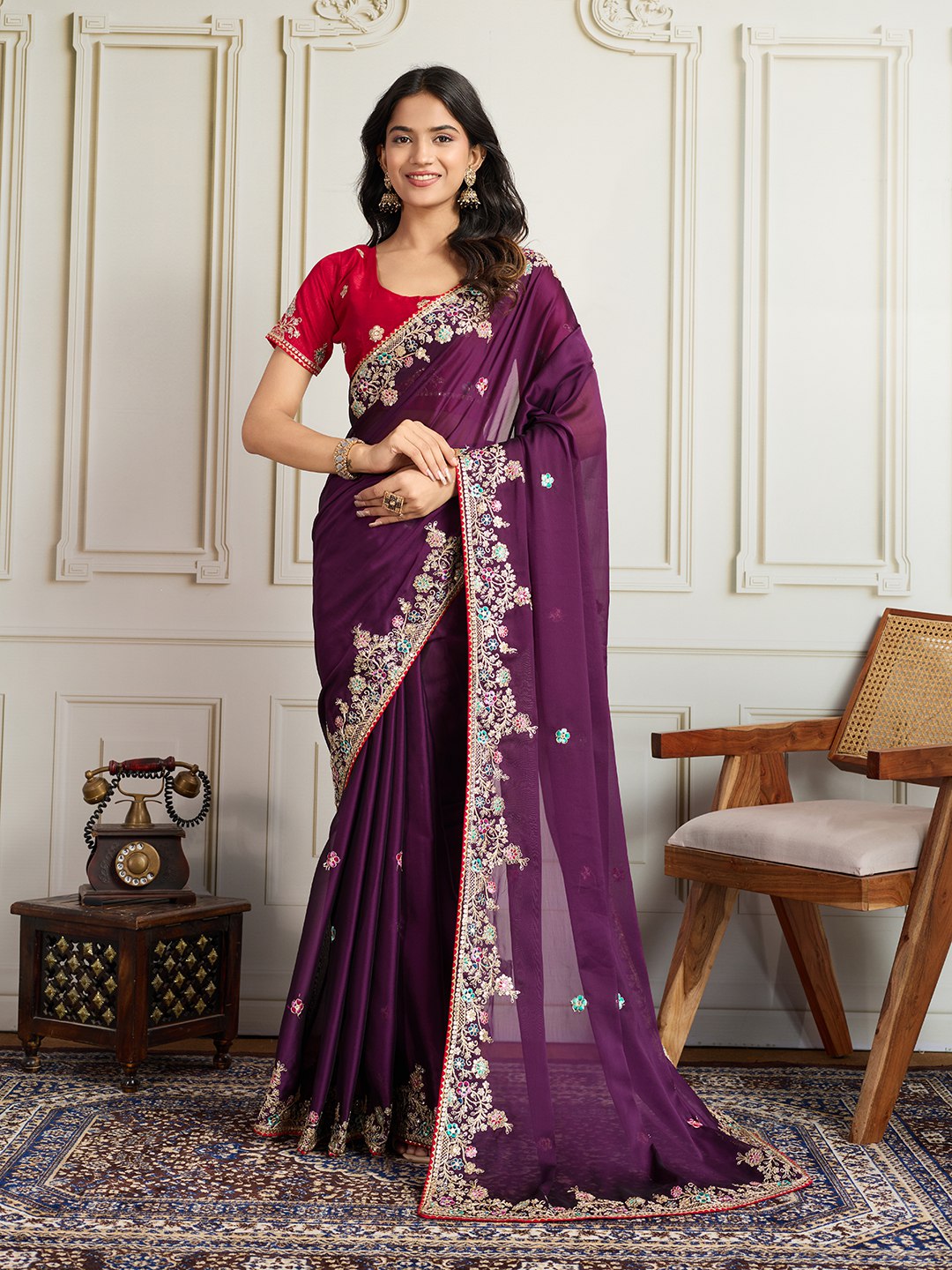 Party Wear Soft Rangoli Silk Saree