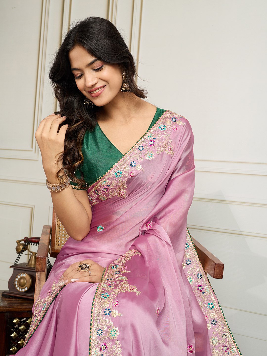 Party Wear Soft Rangoli Silk Saree